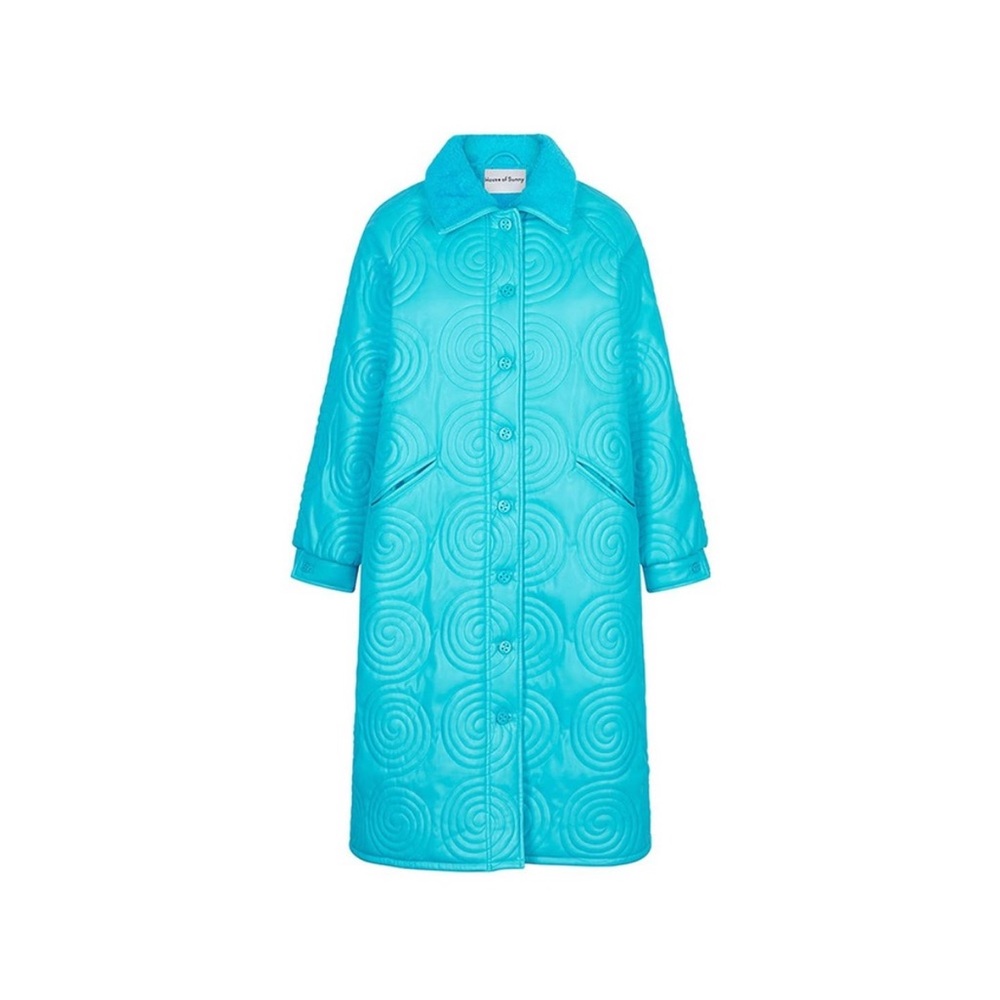 House of Sunny Turquoise Swirl Coat